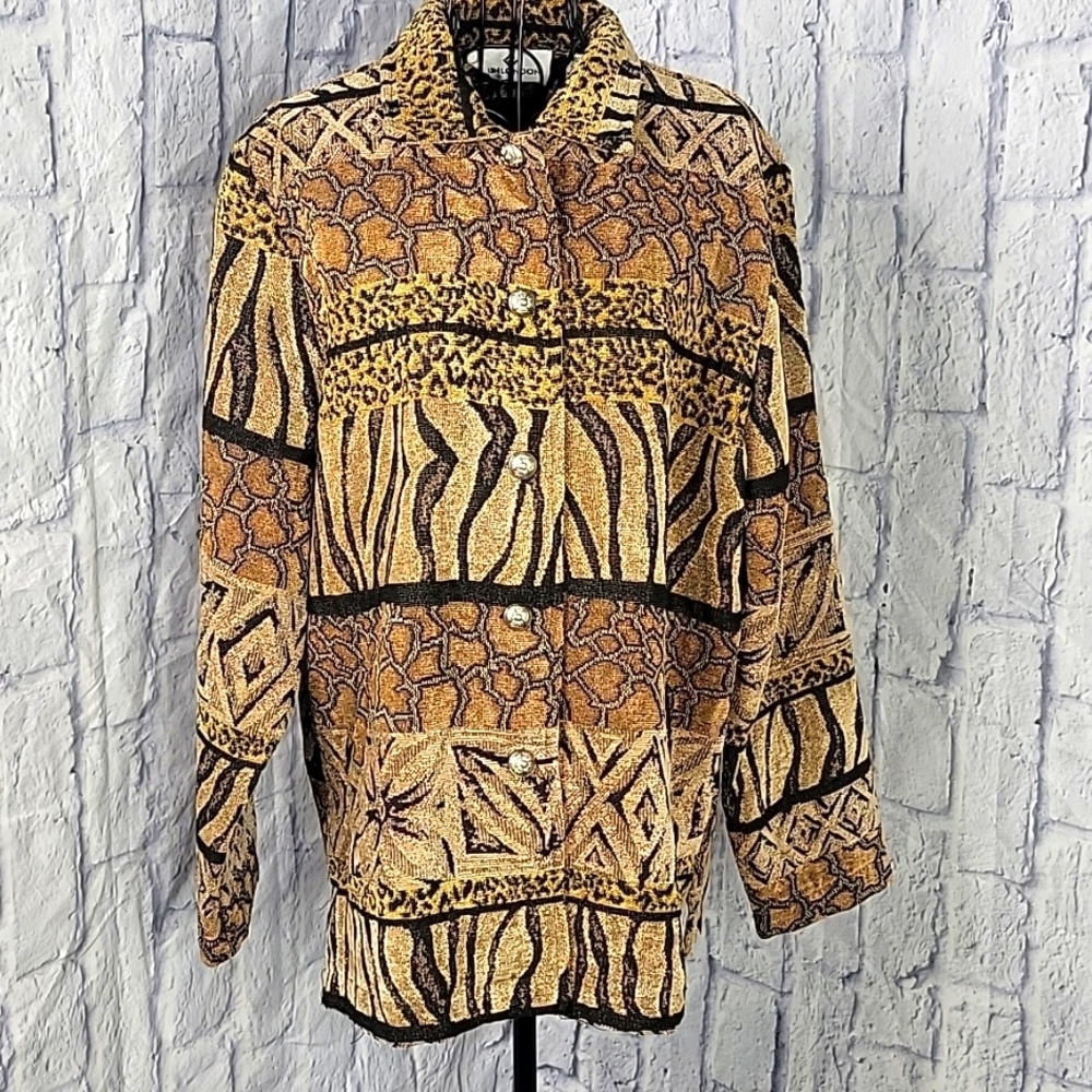 ERIN LONDON Multi Animal Print Jacket Medium